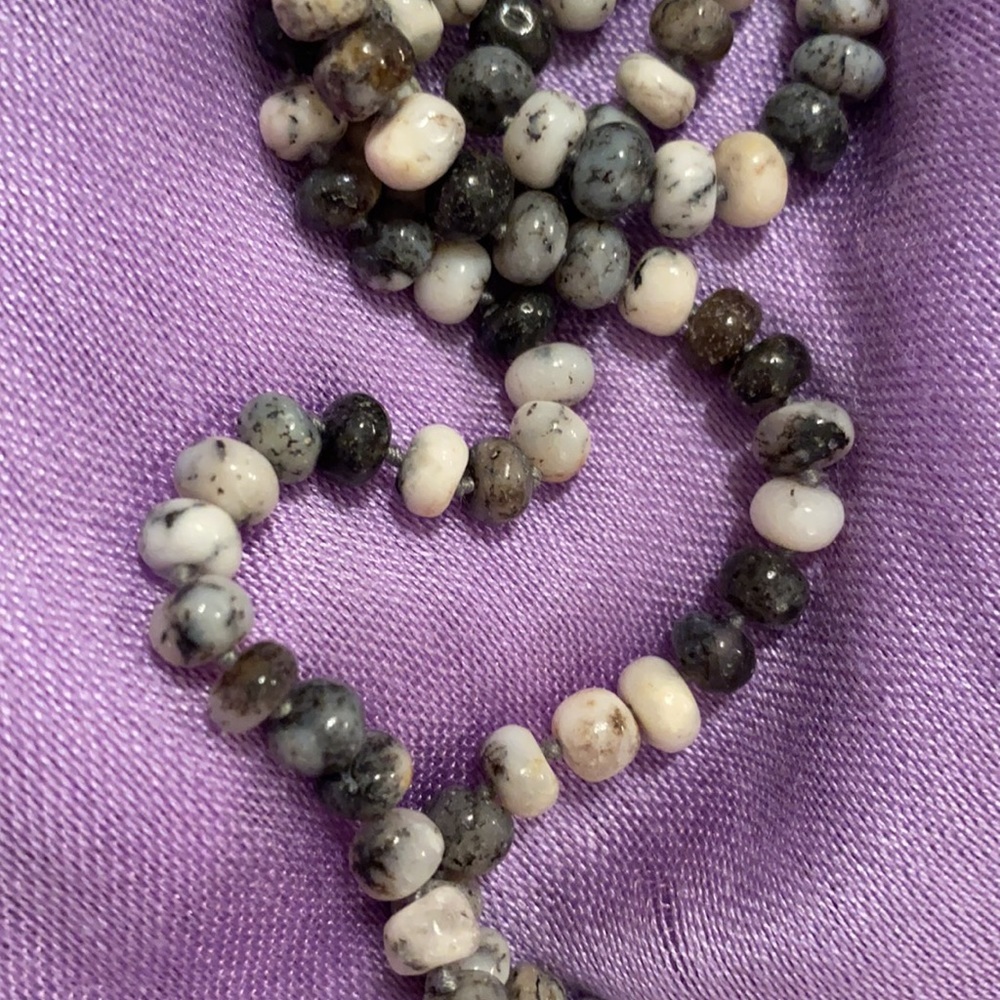 Arhaus Jewels Brindle Agate Stone Beaded Tassel Necklace - Picture 5 of 8